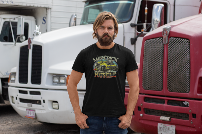 Load image into Gallery viewer, Maverick Muscle Car 1970 Distressed Print T-shirt
