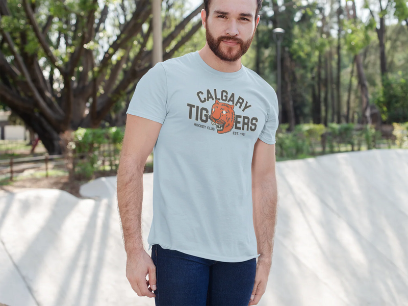 Load image into Gallery viewer, Calgary Tigers Hockey Team Nostalgic Logo T-shirt
