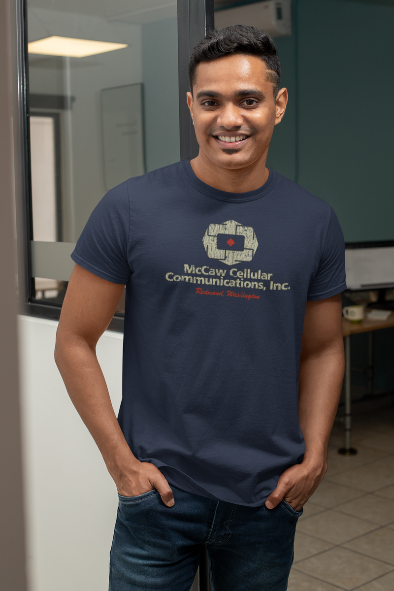 Load image into Gallery viewer, McCaw Cellular Redmond WA 1986 Tech Distressed Print T-shirt
