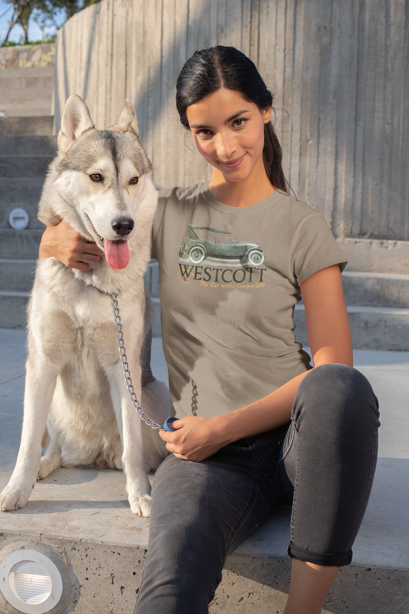 Load image into Gallery viewer, Westcott The Car With A Longer Life Vintage American Auto Logo T-shirt
